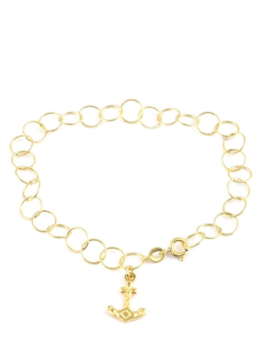 Link Bracelet With Anchor Charm